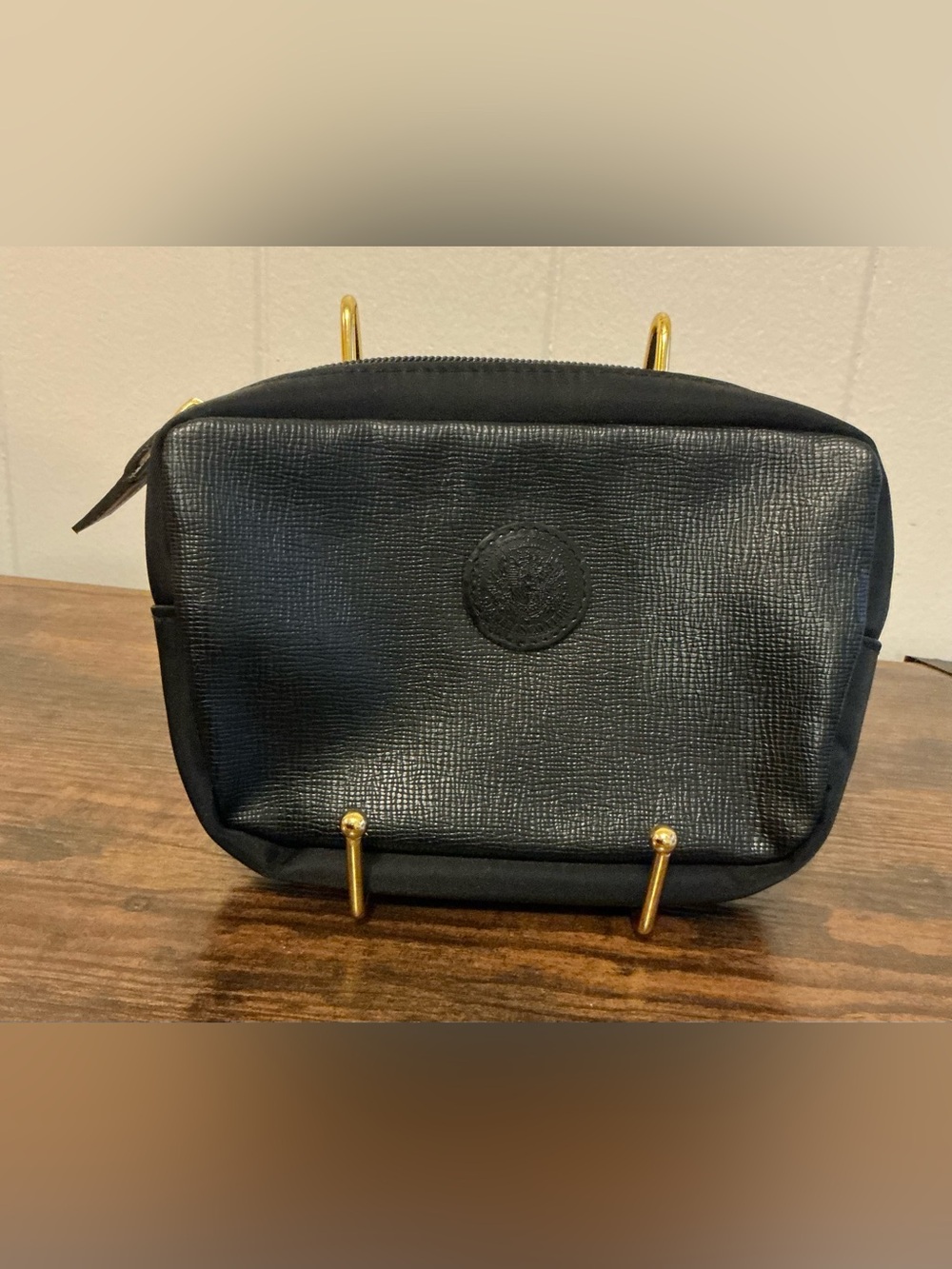 Rare HTF Vintage authentic Gianfranco Ferré amenity pouch Cosmetic Leather Bag